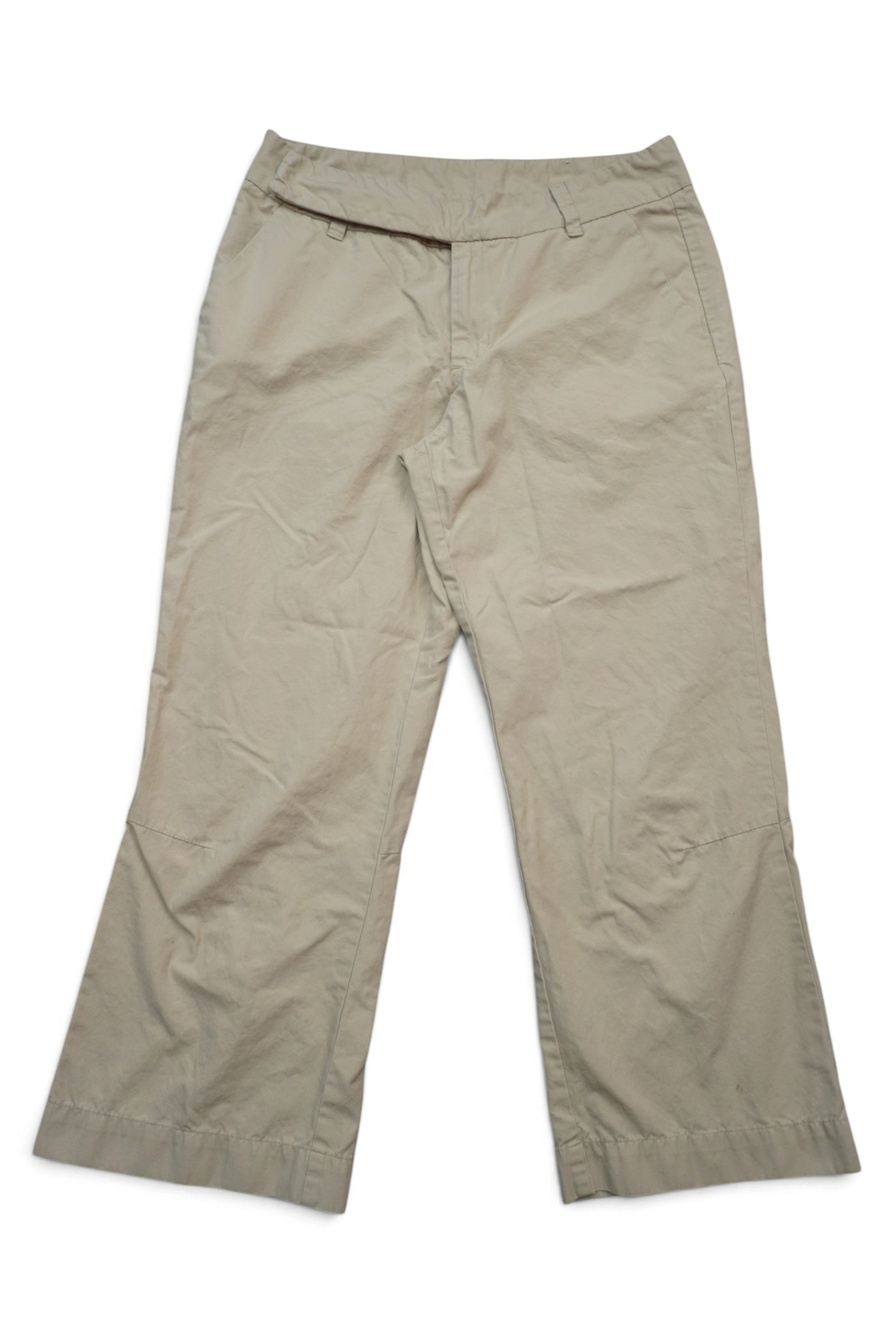 Patagonia Women's 8 Khaki Tan Cotton Crop Capri Pants Flare Hem Hiking Travel